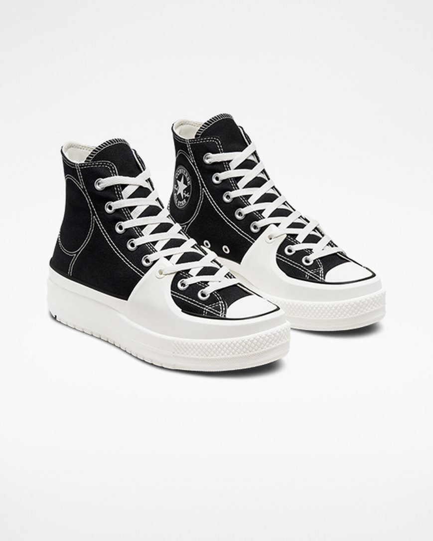 Tenisi Inalti Barbati Converse Chuck Taylor All Star Construct Negrii Albi | RO QDJTH186